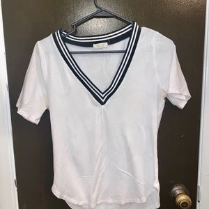 White Deep-V T-Shirt